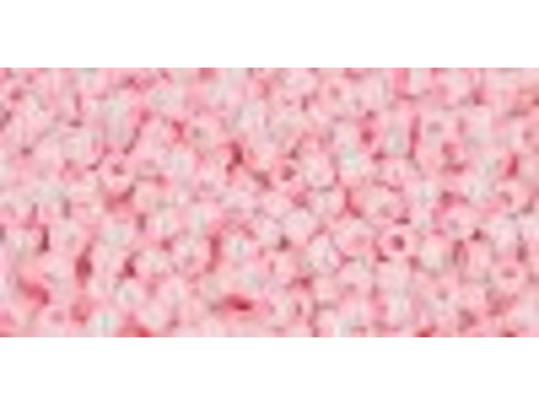 TOHO Glass Seed Bead, Size 11, 2.1mm, Opaque-Lustered Baby Pink (Tube)