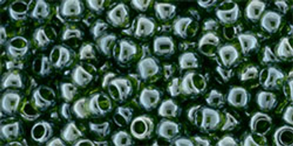 TOHO Glass Seed Bead, Size 11, 2.1mm, Transparent-Lustered Olivine (tube)