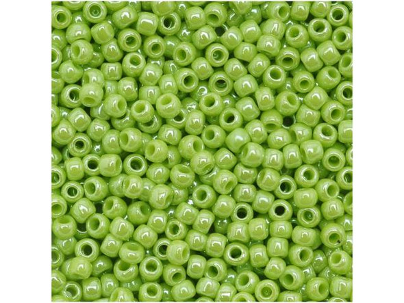 TOHO Glass Seed Bead, Size 11, 2.1mm, Opaque-Lustered Sour Apple (Tube)