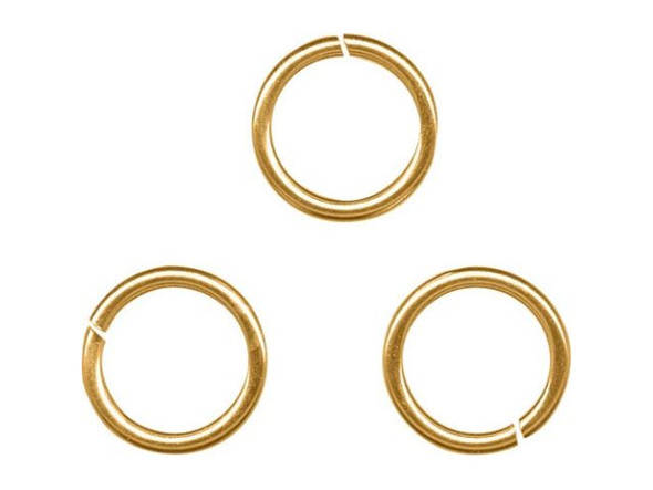 Yellow Plated Jump Ring, Round, 8mm (Pack)