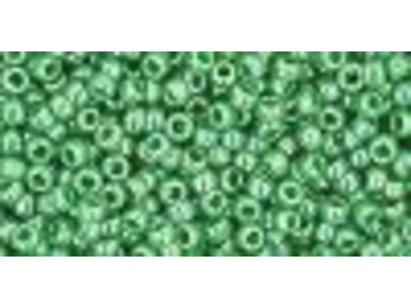 TOHO Glass Seed Bead, Size 11, 2.1mm, Opaque-Lustered Mint Green (Tube)