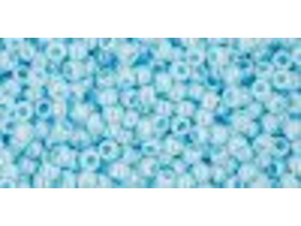 TOHO Glass Seed Bead, Size 11, 2.1mm, Opaque-Lustered Pale Blue (Tube)