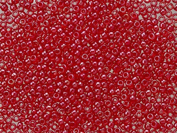 TOHO Glass Seed Bead, Size 11, 2.1mm, Luster Crystal/Tropical Sunset-Lined (Tube)