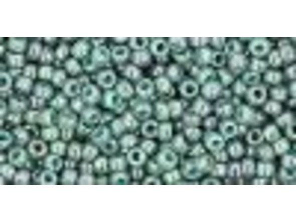 TOHO Glass Seed Bead, Size 11, 2.1mm, Marbled Opaque Turquoise/Blue (Tube)