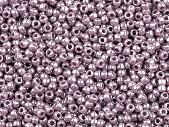 TOHO Glass Seed Bead, Size 11, 2.1mm, Opaque-Lustered Lavender (Tube)