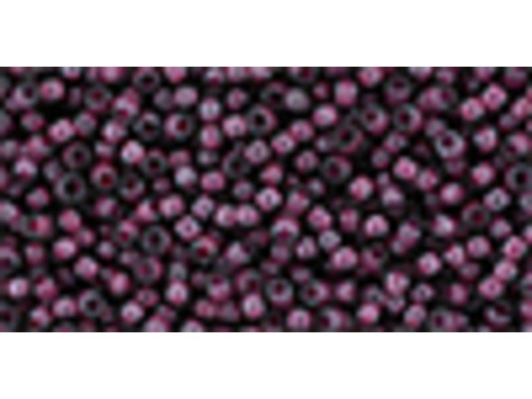 TOHO Glass Seed Bead, Size 11, 2.1mm, Inside-Color Crystal/Berry Wine-Lined (Tube)