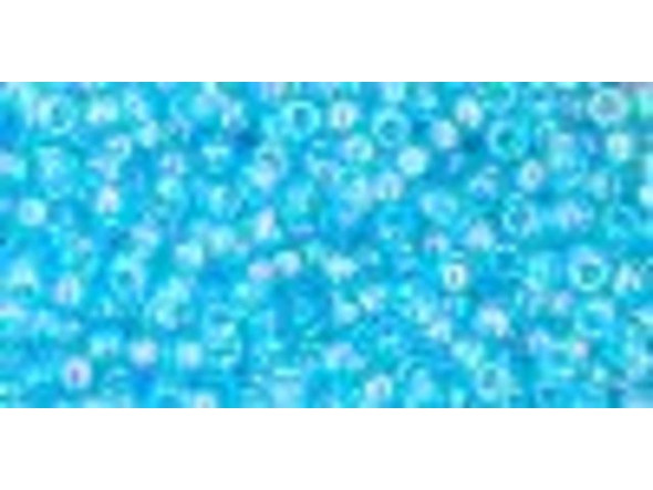 TOHO Glass Seed Bead, Size 11, 2.1mm, Transparent-Rainbow Aquamarine (Tube)