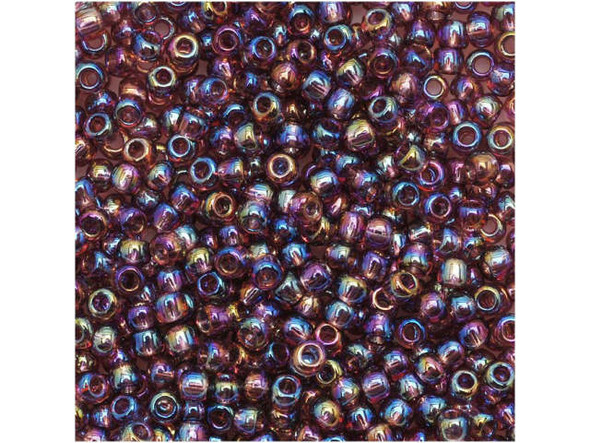 TOHO Glass Seed Bead, Size 11, 2.1mm, Transparent Rainbow Med Amethyst (Tube)