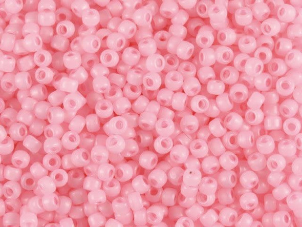 TOHO Glass Seed Bead, Size 11, 2.1mm, Ceylon Frosted Innocent Pink (Tube)