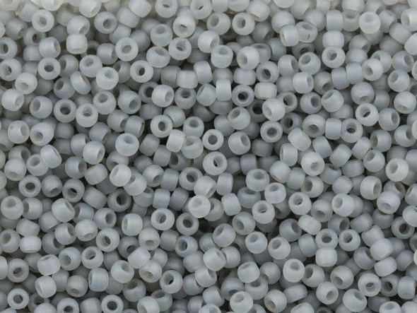 TOHO Glass Seed Bead, Size 11, 2.1mm, Ceylon Frosted Smoke (Tube)