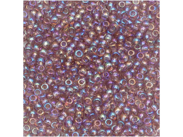 TOHO Glass Seed Bead, Size 11, 2.1mm, Transparent Rainbow Lt Amethyst (Tube)