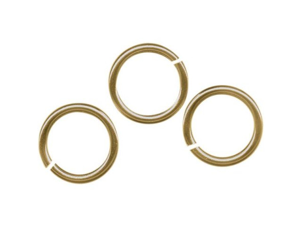 Antiqued Brass Plated Jump Ring, Round, 10mm (Pack)