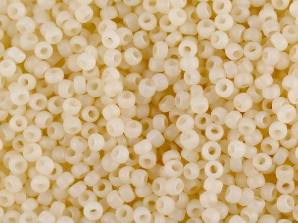 TOHO Glass Seed Bead, Size 11, 2.1mm, Ceylon Frosted Lt Ivory (Tube)