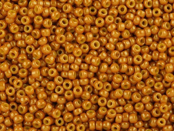 TOHO Glass Seed Bead, Size 11, 2.1mm, Opaque-Lustered Tuscan Orange (Tube)