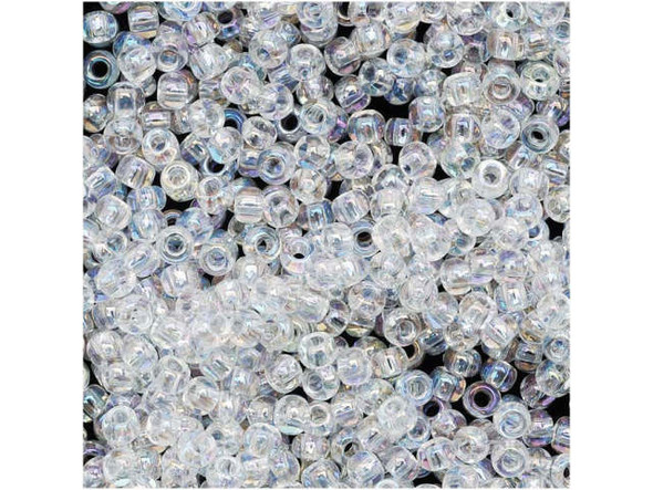 TOHO Glass Seed Bead, Size 11, 2.1mm, Transparent-Rainbow Crystal (Tube)