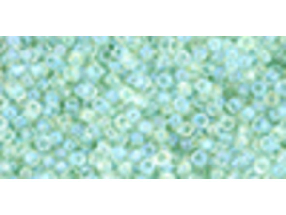 TOHO Glass Seed Bead, Size 11, 2.1mm, Transparent-Rainbow Seafoam (Tube)