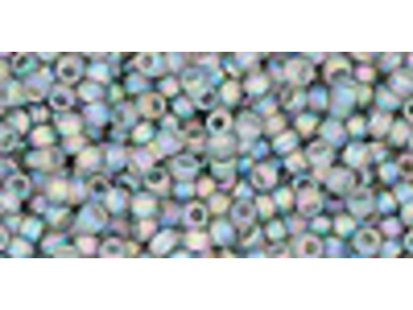 TOHO Glass Seed Bead, Size 11, 2.1mm, Transparent-Rainbow Frosted Gray (Tube)