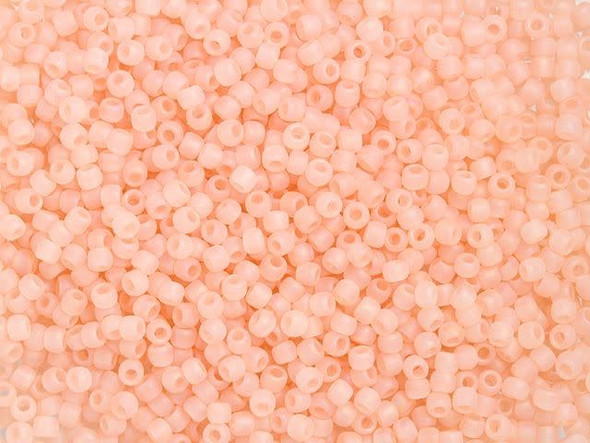 TOHO Glass Seed Bead, Size 11, 2.1mm, Transparent-Rainbow Frosted Rosaline (Tube)