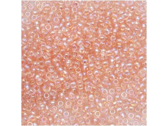 TOHO Glass Seed Bead, Size 11, 2.1mm, Transparent-Rainbow Rosaline (Tube)