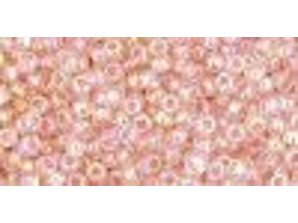 TOHO Glass Seed Bead, Size 11, 2.1mm, Transparent-Rainbow Rosaline (Tube)