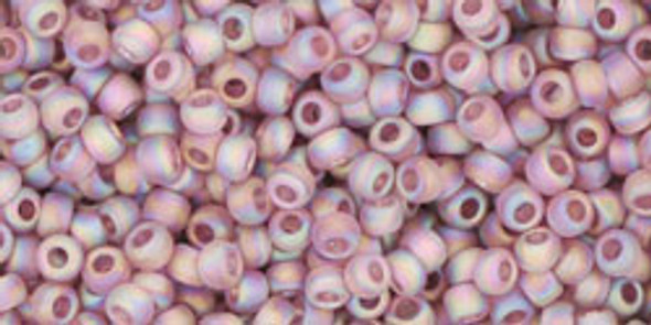 TOHO Glass Seed Bead, Size 11, 2.1mm, Transparent Rainbow Frosted Lt Amethyst (tube)