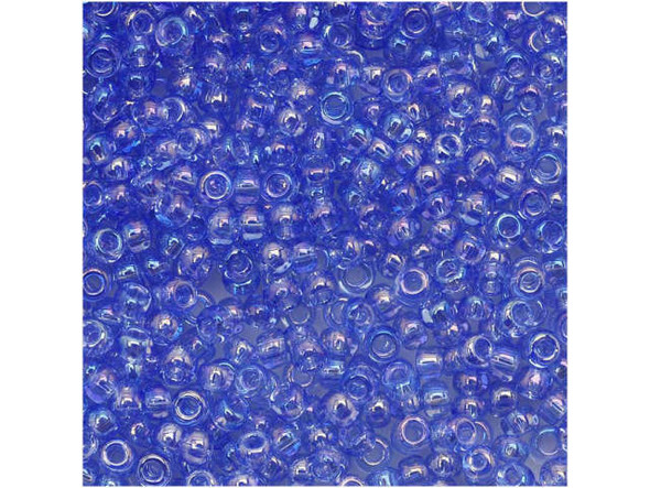 TOHO Glass Seed Bead, Size 11, 2.1mm, Transparent-Rainbow Lt Sapphire (Tube)