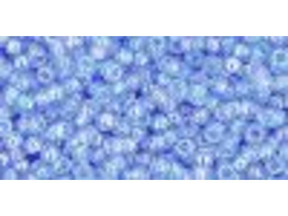 TOHO Glass Seed Bead, Size 11, 2.1mm, Transparent-Rainbow Lt Sapphire (Tube)