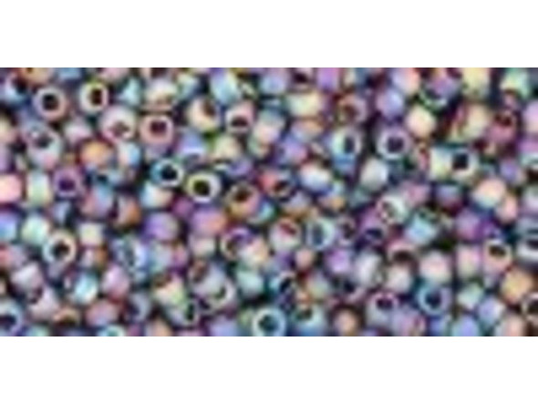 TOHO Glass Seed Bead, Size 11, 2.1mm, Transparent Rainbow Frosted Amethyst (Tube)