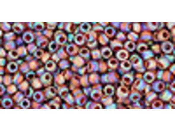 TOHO Glass Seed Bead, Size 11, 2.1mm, Transparent-Rainbow Frosted Smoky Topaz (Tube)