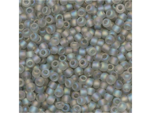 TOHO Glass Seed Bead, Size 11, 2.1mm, Transparent-Rainbow Frosted Black Diamond (Tube)