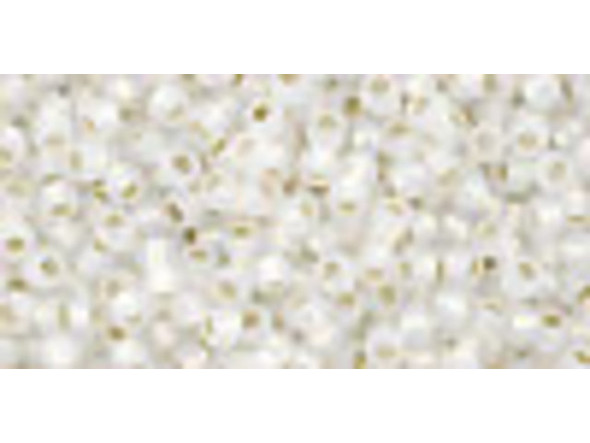 TOHO Glass Seed Bead, Size 11, 2.1mm, Silver-Lined Milky White (Tube)