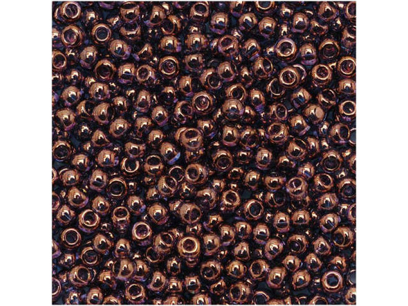 TOHO Glass Seed Bead, Size 11, 2.1mm, Gold-Lustered Amethyst (Tube)