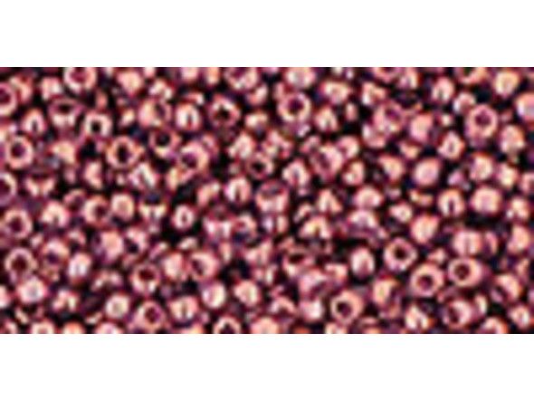 TOHO Glass Seed Bead, Size 11, 2.1mm, Gold-Lustered Amethyst (Tube)