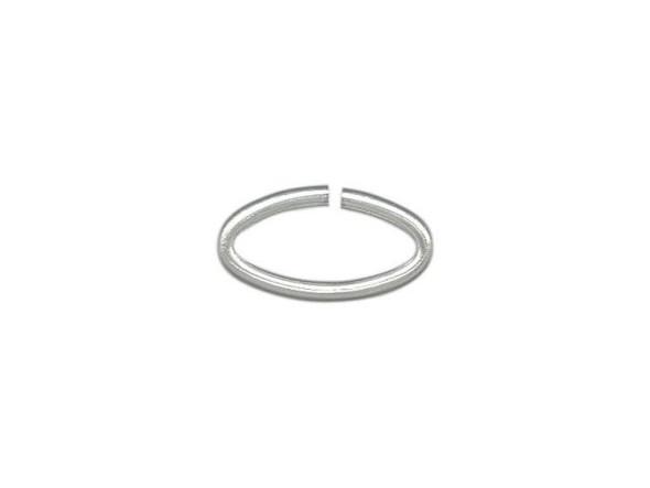 White Plated Jump Ring, Oval, 6x11mm (ounce)