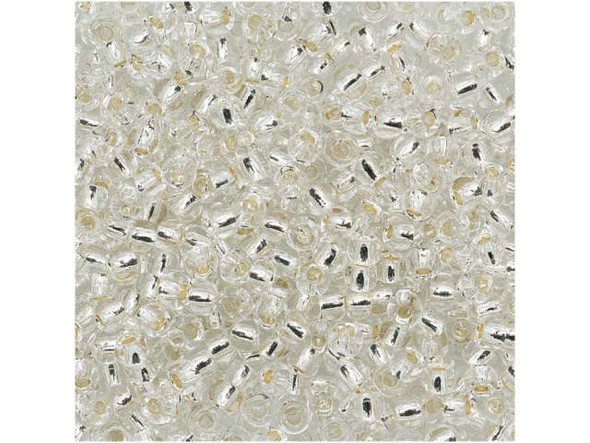 TOHO Glass Seed Bead, Size 11, 2.1mm, Silver-Lined Crystal (Tube)