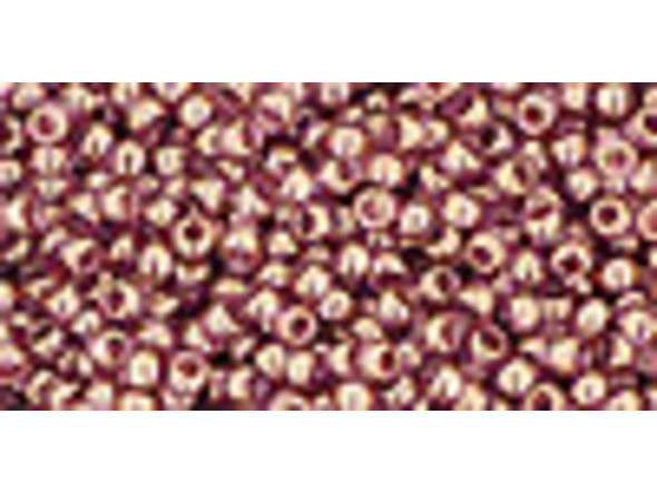 TOHO Glass Seed Bead, Size 11, 2.1mm, Gold-Lustered Lt Amethyst (Tube)