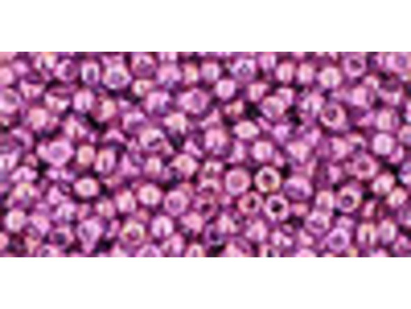 TOHO Glass Seed Bead, Size 11, 2.1mm, Gold-Lustered Dk Amethyst (Tube)