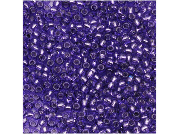TOHO Glass Seed Bead, Size 11, 2.1mm, Silver-Lined Purple (Tube)