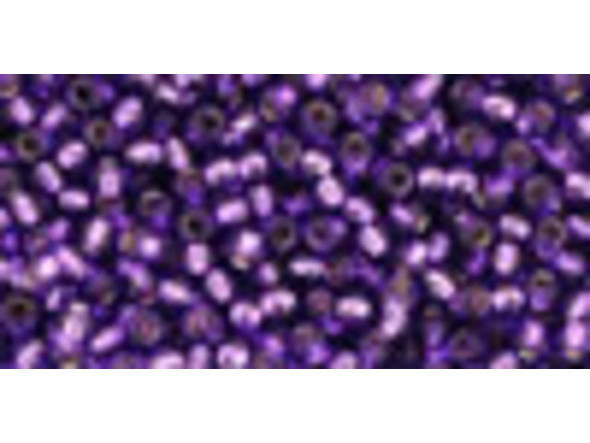 TOHO Glass Seed Bead, Size 11, 2.1mm, Silver-Lined Purple (Tube)