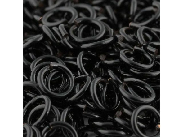 Jump Rings for Chain Maille, Round, Copper, 18ga, 6.6mm OD - Black (ounce)