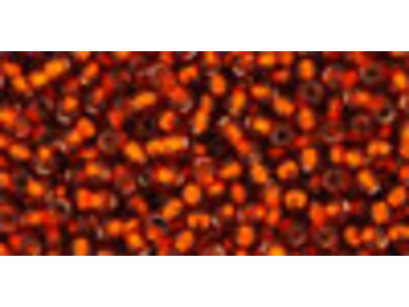 TOHO Glass Seed Bead, Size 11, 2.1mm, Silver-Lined Burnt Orange (Tube)