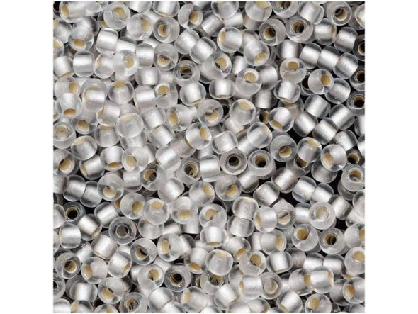 TOHO Glass Seed Bead, Size 11, 2.1mm, Silver-Lined Frosted Crystal (Tube)