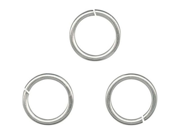 White Plated Jump Ring, Round, 8mm (Pack)