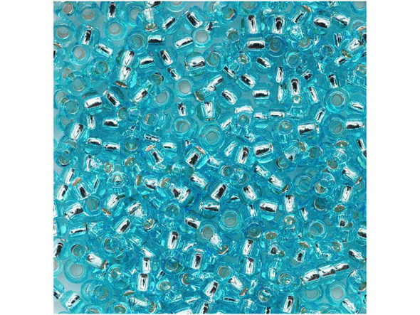 TOHO Glass Seed Bead, Size 11, 2.1mm, Silver-Lined Aquamarine (Tube)