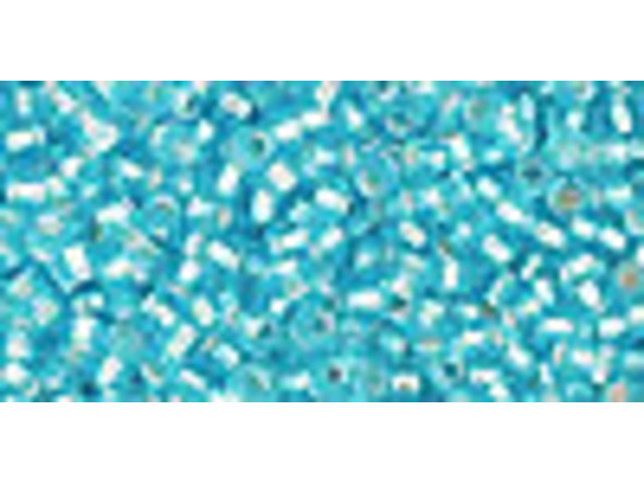 TOHO Glass Seed Bead, Size 11, 2.1mm, Silver-Lined Aquamarine (Tube)