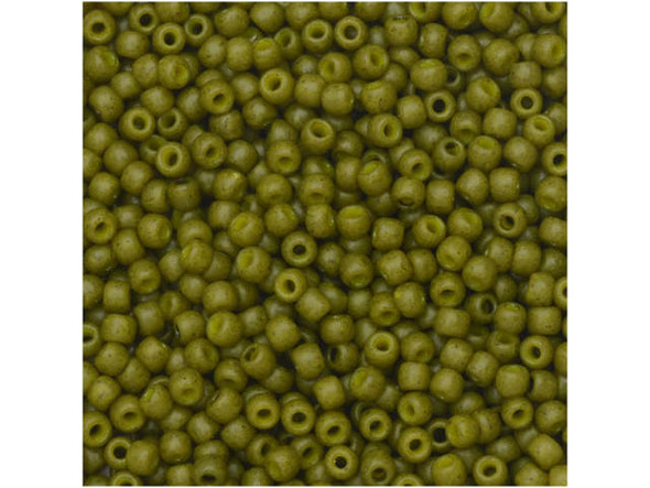 TOHO Glass Seed Bead, Size 11, 2.1mm, Semi Glazed - Olive (Tube)