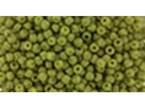 TOHO Glass Seed Bead, Size 11, 2.1mm, Semi Glazed - Olive (Tube)