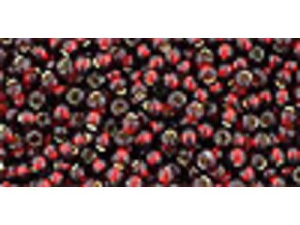 TOHO Glass Seed Bead, Size 11, 2.1mm, Silver-Lined Garnet (Tube)