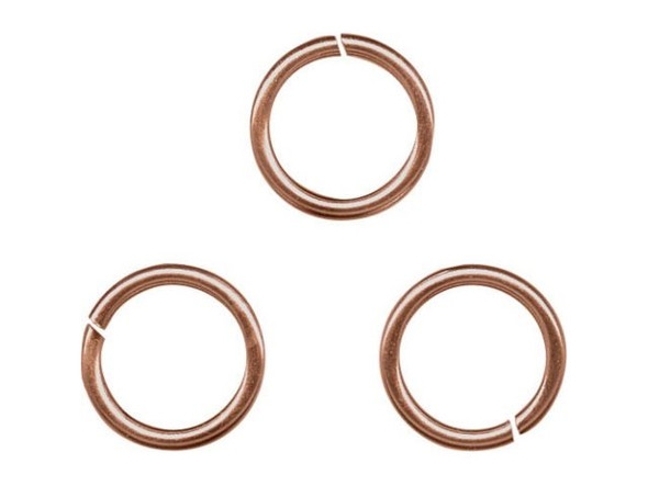 Antiqued Copper Plated Jump Ring, Round, 8mm (ounce)