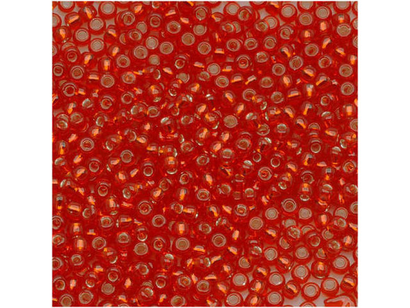 TOHO Glass Seed Bead, Size 11, 2.1mm, Silver-Lined Lt Siam Ruby (Tube)